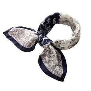 Blue & white paisley Silky Neck Scarf